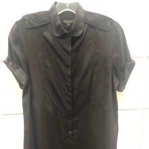 Rag & Bone black silk tuxedo mini dress. Size 2.